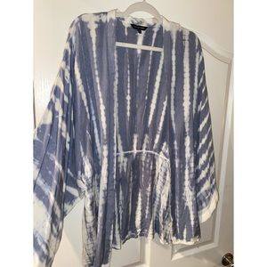 Dusty Blue Tie Dye Kimono